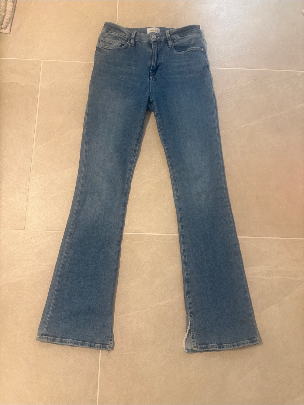 Frame Denim Blue Flare Wide-Leg Jeans